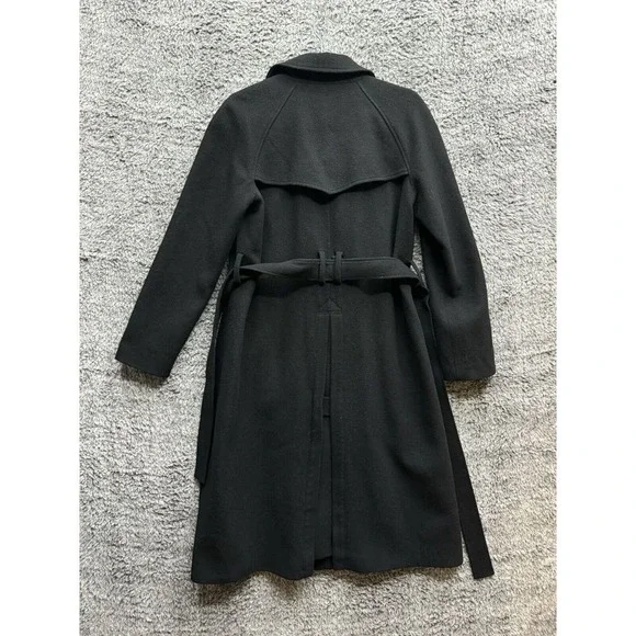 Adam Lippes Collective Black Wool Trench Coat Size 2 $548 - Picture 2 of 9